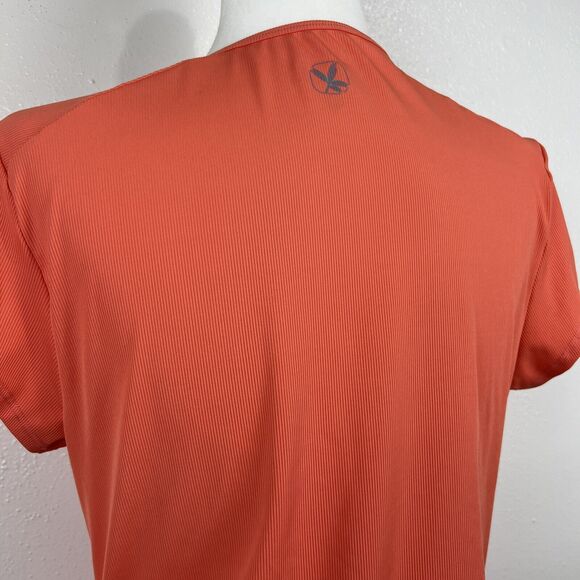 Carve Designs Shirt Women Large Orange Quarter Zip Ruched Short Sleeve Active - Picture 13 of 15